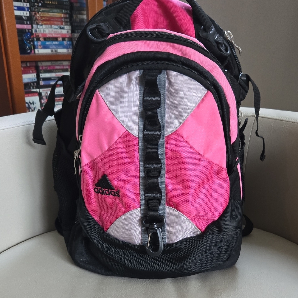 Adidas Vibrant Pink and Black Backpack